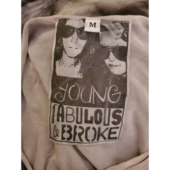 Med Young Fabulous Broke YFB Dress Mini Asymmetrical Y2K Tie-Dye Drape Luxury - Picture 8 of 10